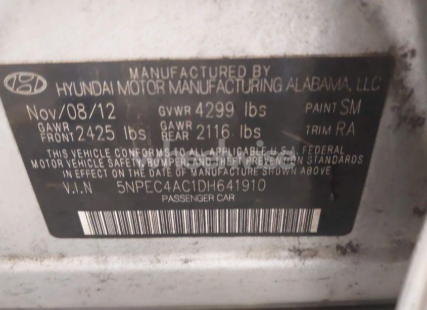 Photo 9 of 2013 Hyundai Sonata SE (VIN 5NPEC4AC1DH641910)