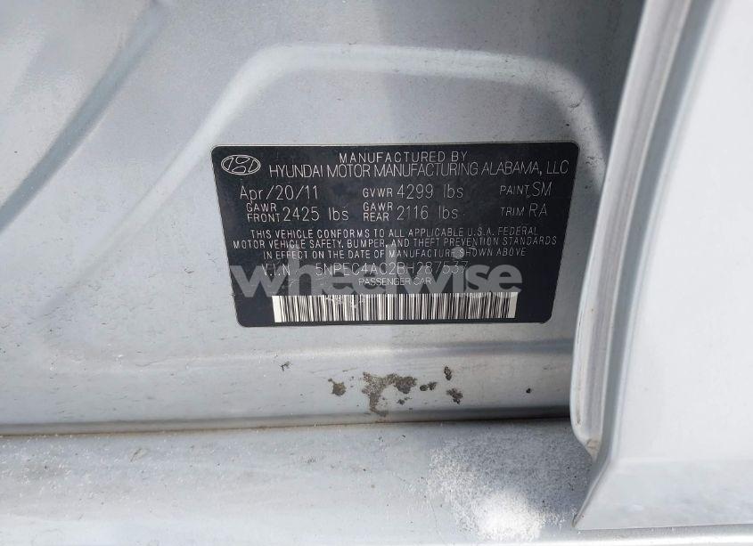 Photo 9 of 2011 Hyundai Sonata LIMITED (VIN 5NPEC4AC2BH287537)