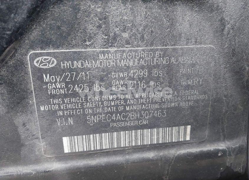 Photo 9 of 2011 Hyundai Sonata LIMITED (VIN 5NPEC4AC2BH307463)