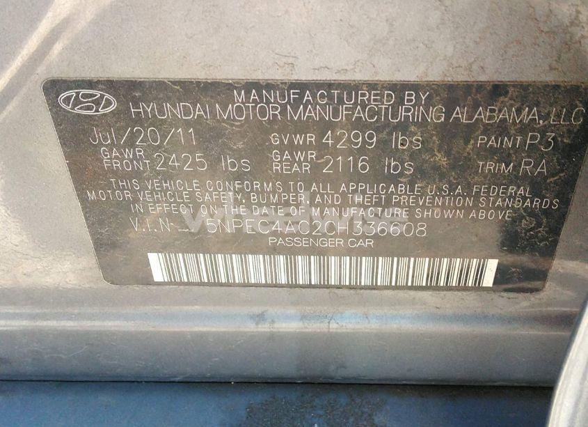 Photo 9 of 2012 Hyundai Sonata SE (VIN 5NPEC4AC2CH336608)