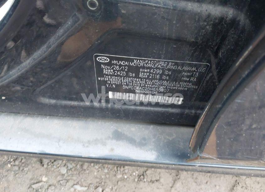 Photo 9 of 2013 Hyundai Sonata SE (VIN 5NPEC4AC2DH650907)