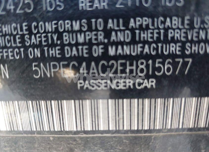 Photo 9 of 2014 Hyundai Sonata LIMITED (VIN 5NPEC4AC2EH815677)