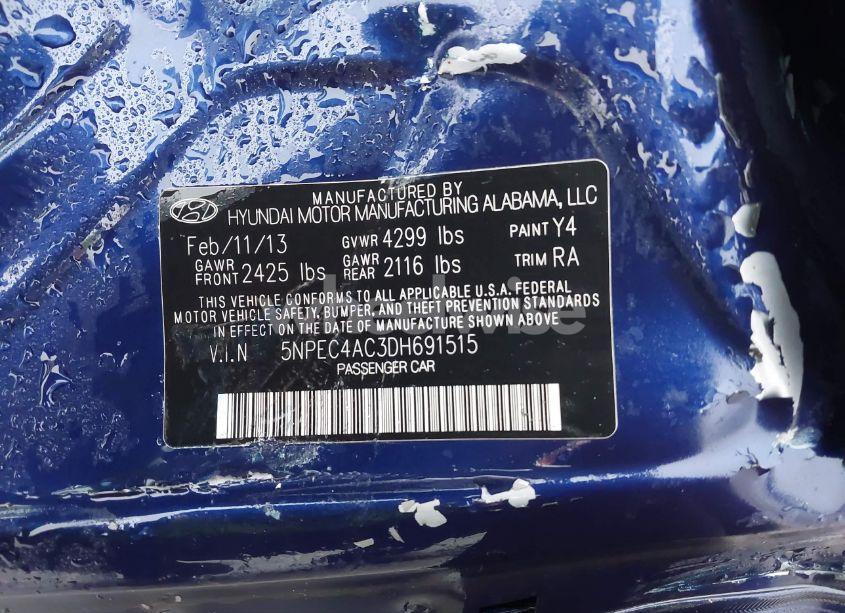 Photo 9 of 2013 Hyundai Sonata LIMITED (VIN 5NPEC4AC3DH691515)