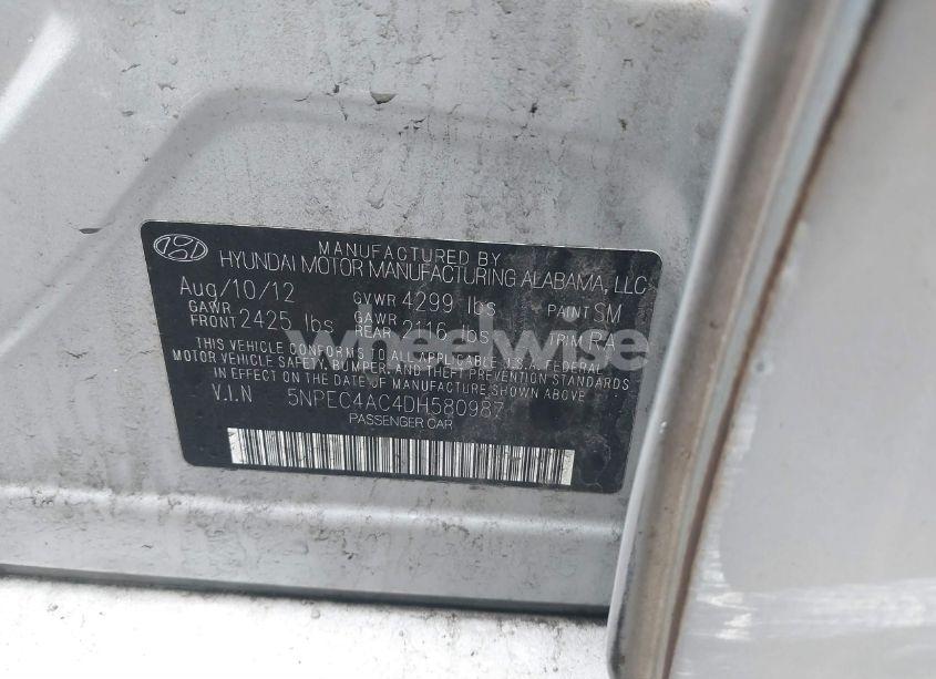 Photo 9 of 2013 Hyundai Sonata LIMITED (VIN 5NPEC4AC4DH580987)