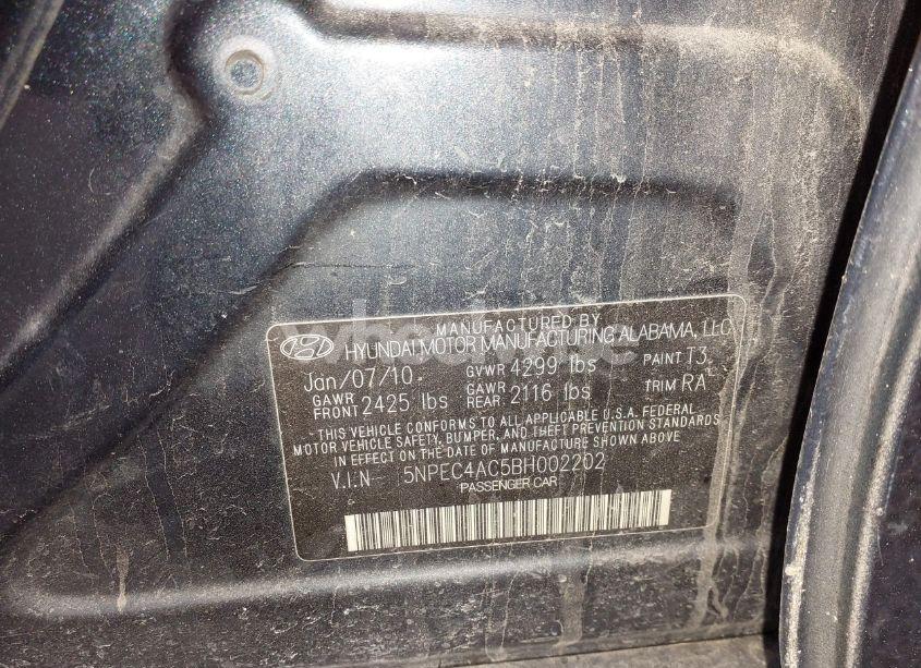 Photo 9 of 2011 Hyundai Sonata LIMITED (VIN 5NPEC4AC5BH002202)