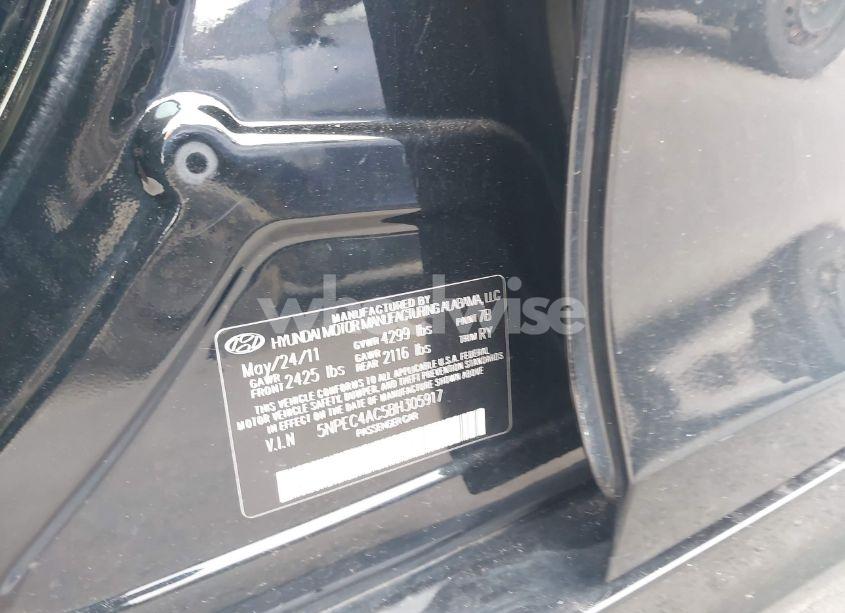 Photo 9 of 2011 Hyundai Sonata SE (VIN 5NPEC4AC5BH305917)