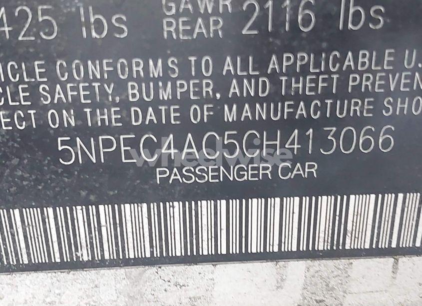 Photo 9 of 2012 Hyundai Sonata SE (VIN 5NPEC4AC5CH413066)