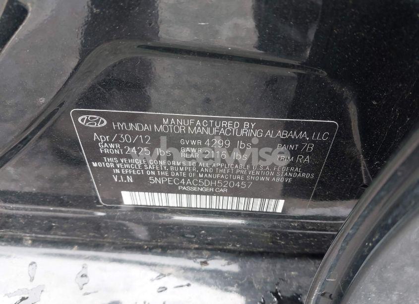 Photo 9 of 2013 Hyundai Sonata LIMITED (VIN 5NPEC4AC5DH520457)