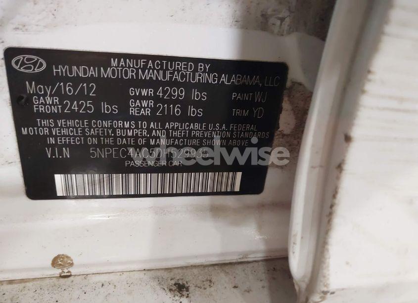 Photo 9 of 2013 Hyundai Sonata LIMITED (VIN 5NPEC4AC5DH529935)