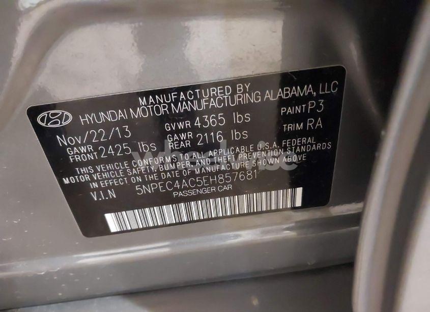 Photo 9 of 2014 Hyundai Sonata LIMITED (VIN 5NPEC4AC5EH857681)