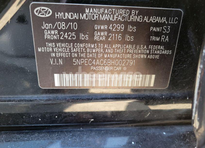 Photo 9 of 2011 Hyundai Sonata LIMITED (VIN 5NPEC4AC6BH002791)