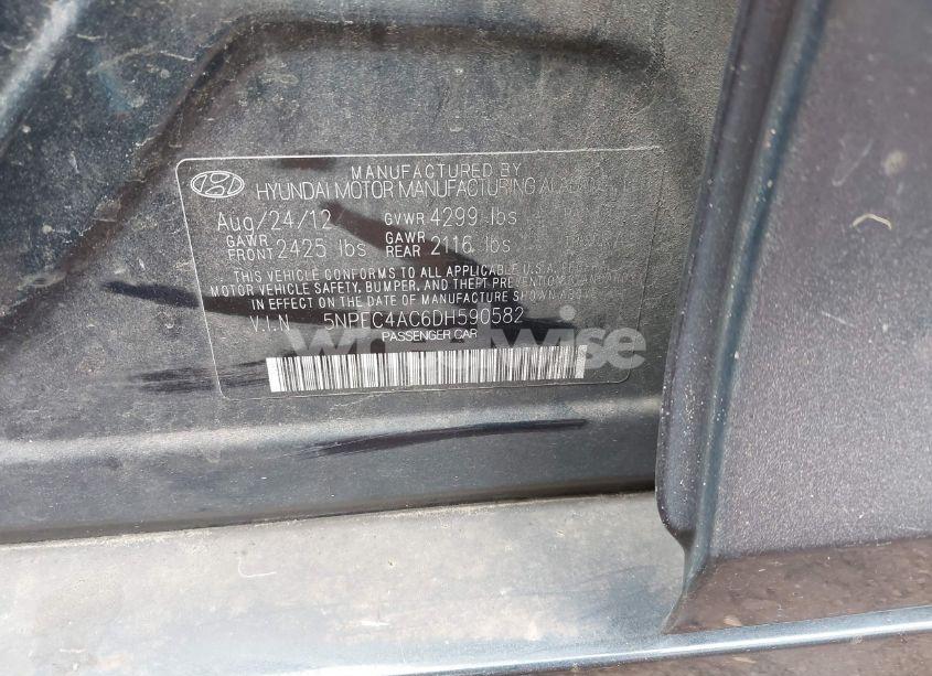 Photo 9 of 2013 Hyundai Sonata SE (VIN 5NPEC4AC6DH590582)
