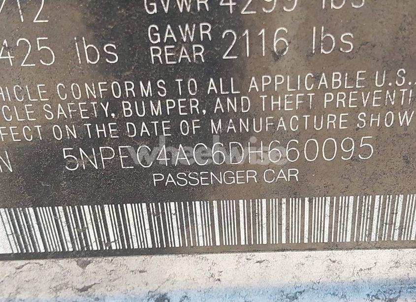 Photo 9 of 2013 Hyundai Sonata SE (VIN 5NPEC4AC6DH660095)