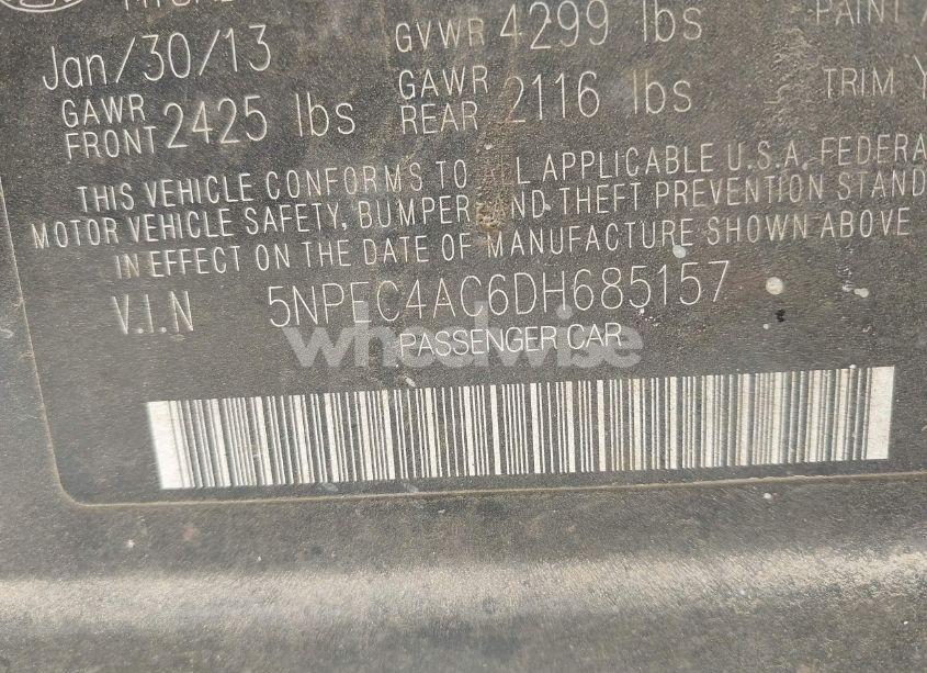 Photo 9 of 2013 Hyundai Sonata LIMITED (VIN 5NPEC4AC6DH685157)