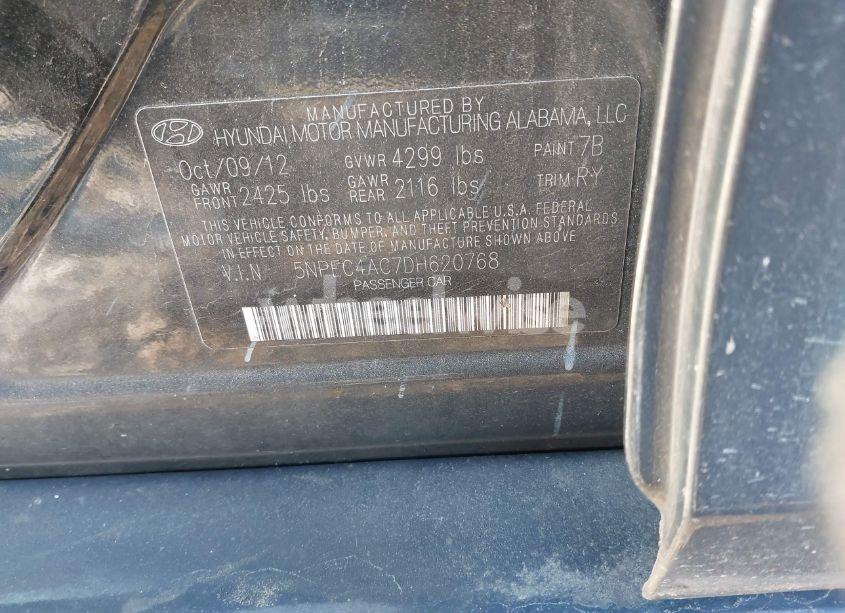 Photo 9 of 2013 Hyundai Sonata SE (VIN 5NPEC4AC7DH620768)