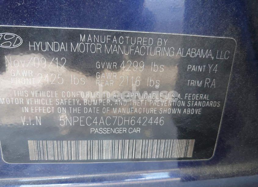 Photo 10 of 2013 Hyundai Sonata LIMITED (VIN 5NPEC4AC7DH642446)