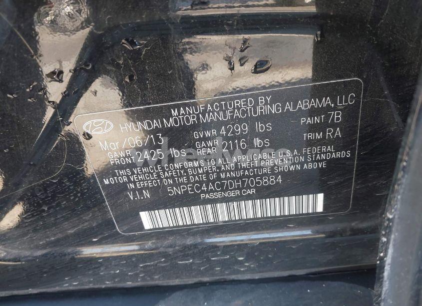 Photo 9 of 2013 Hyundai Sonata LIMITED (VIN 5NPEC4AC7DH705884)