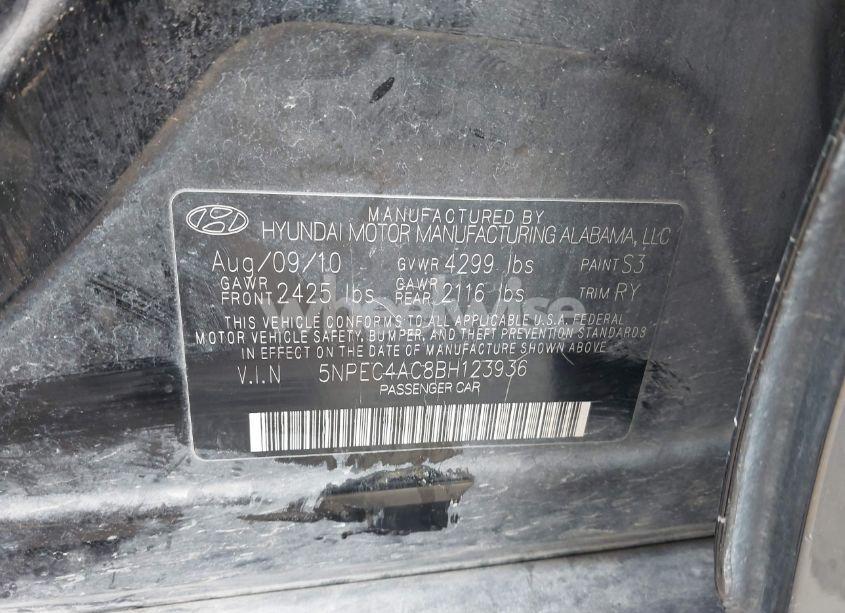 Photo 9 of 2011 Hyundai Sonata LIMITED (VIN 5NPEC4AC8BH123936)