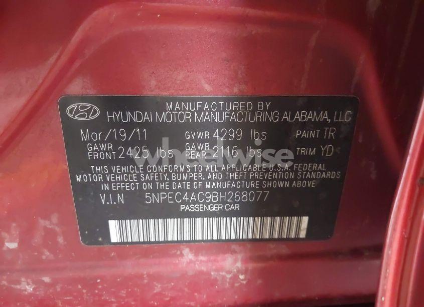 Photo 9 of 2011 Hyundai Sonata LIMITED (VIN 5NPEC4AC9BH268077)