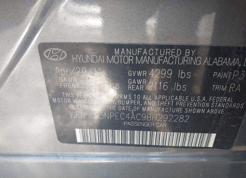 Photo 9 of 2011 Hyundai Sonata SE (VIN 5NPEC4AC9BH292282)