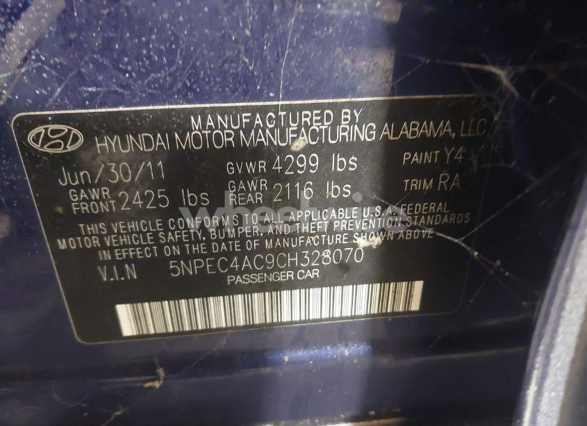 Photo 9 of 2012 Hyundai Sonata LIMITED (VIN 5NPEC4AC9CH328070)