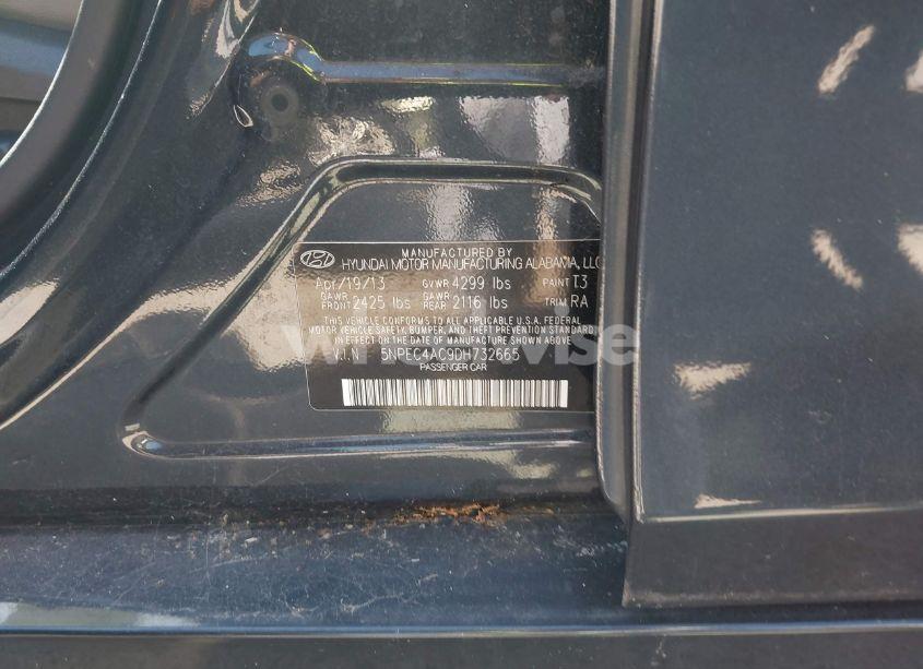 Photo 9 of 2013 Hyundai Sonata SE (VIN 5NPEC4AC9DH732665)