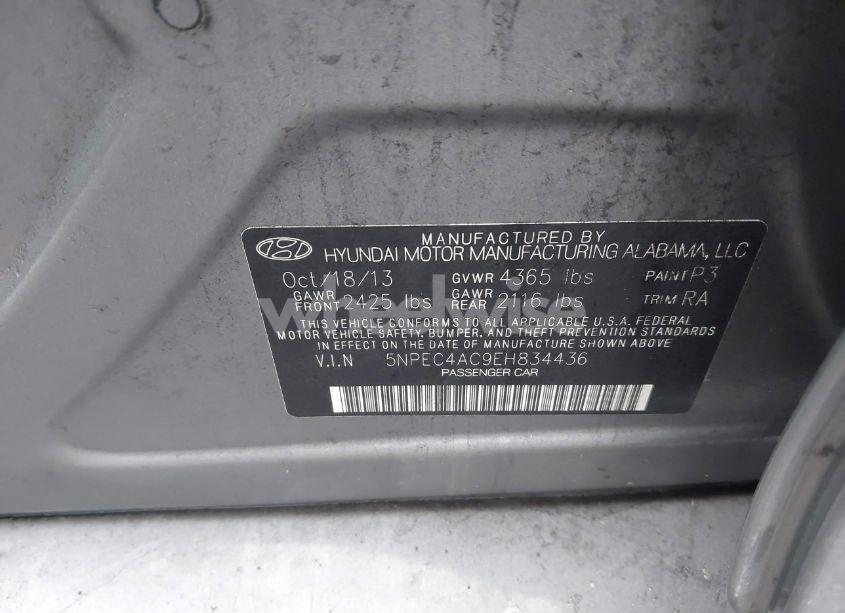 Photo 9 of 2014 Hyundai Sonata SE (VIN 5NPEC4AC9EH834436)