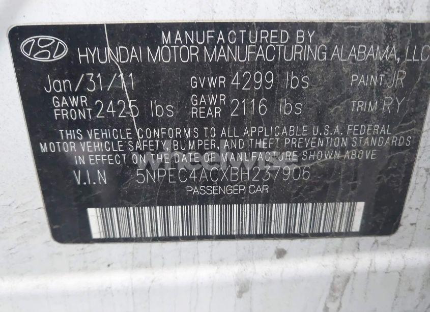 Photo 9 of 2011 Hyundai Sonata LIMITED (VIN 5NPEC4ACXBH237906)