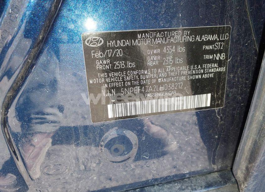 Photo 9 of 2020 Hyundai Sonata SEL (VIN 5NPEF4JA2LH038212)