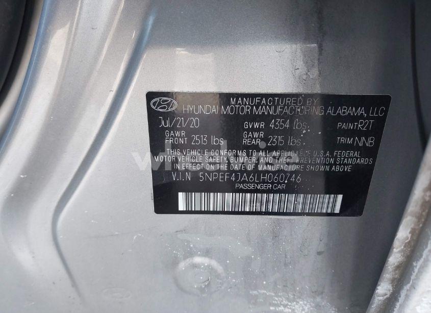 Photo 9 of 2020 Hyundai Sonata SEL (VIN 5NPEF4JA6LH060746)