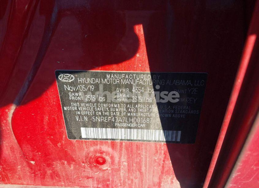 Photo 9 of 2020 Hyundai Sonata SEL (VIN 5NPEF4JA7LH001687)