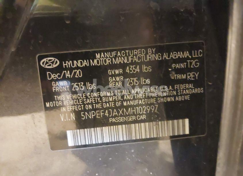 Photo 9 of 2021 Hyundai Sonata SEL (VIN 5NPEF4JAXMH102997)
