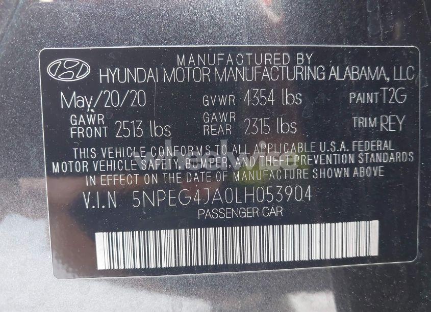 Photo 9 of 2020 Hyundai Sonata SE (VIN 5NPEG4JA0LH053904)