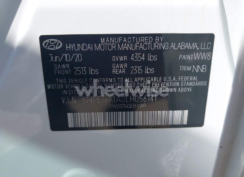 Photo 9 of 2020 Hyundai Sonata SE (VIN 5NPEG4JA0LH056141)