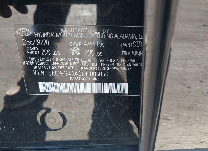 Photo 9 of 2021 Hyundai Sonata SE (VIN 5NPEG4JA0MH105050)