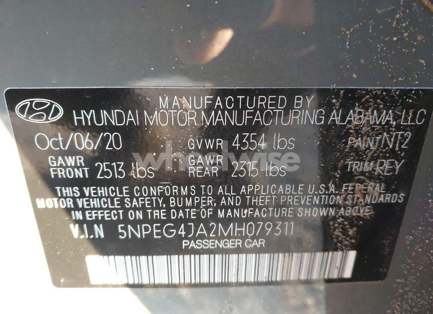 Photo 9 of 2021 Hyundai Sonata SE (VIN 5NPEG4JA2MH079311)