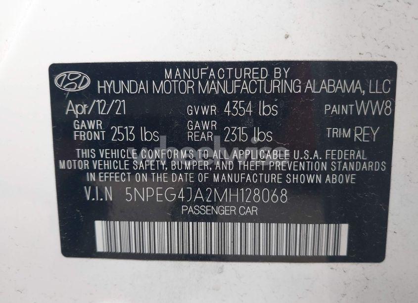 Photo 9 of 2021 Hyundai Sonata SE (VIN 5NPEG4JA2MH128068)