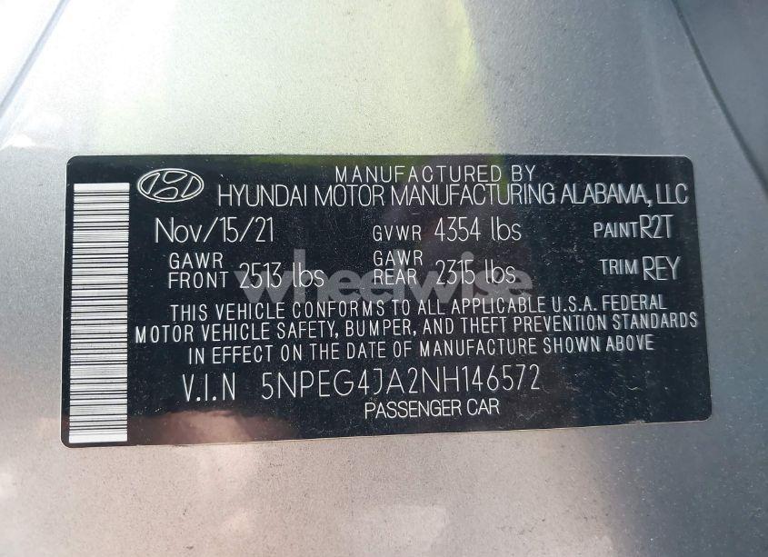 Photo 9 of 2022 Hyundai Sonata SE (VIN 5NPEG4JA2NH146572)