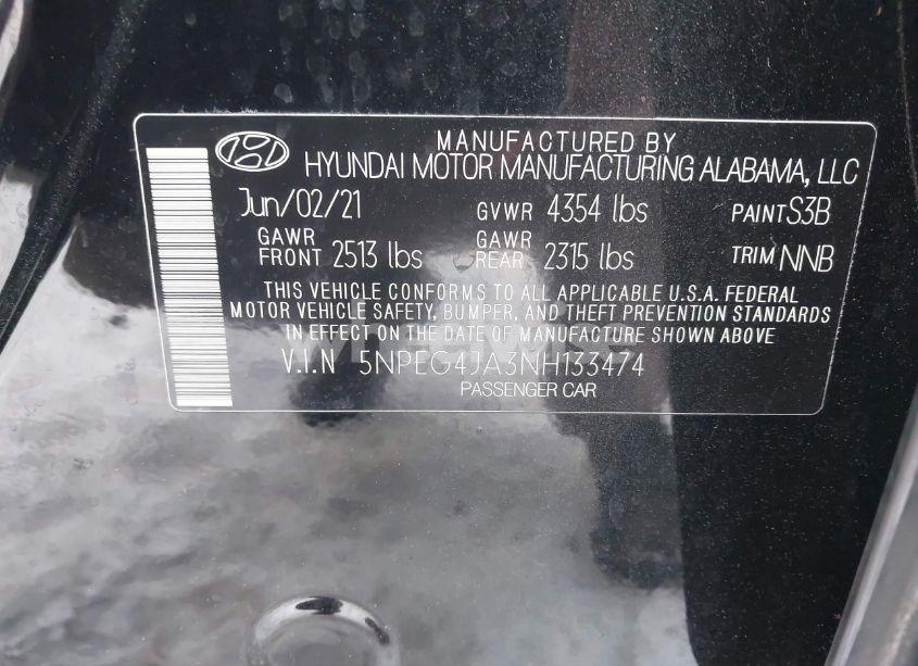 Photo 9 of 2022 Hyundai Sonata SE (VIN 5NPEG4JA3NH133474)