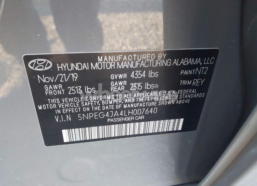 Photo 9 of 2020 Hyundai Sonata SE (VIN 5NPEG4JA4LH007640)
