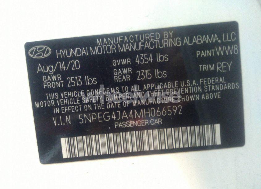 Photo 9 of 2021 Hyundai Sonata SE (VIN 5NPEG4JA4MH066592)