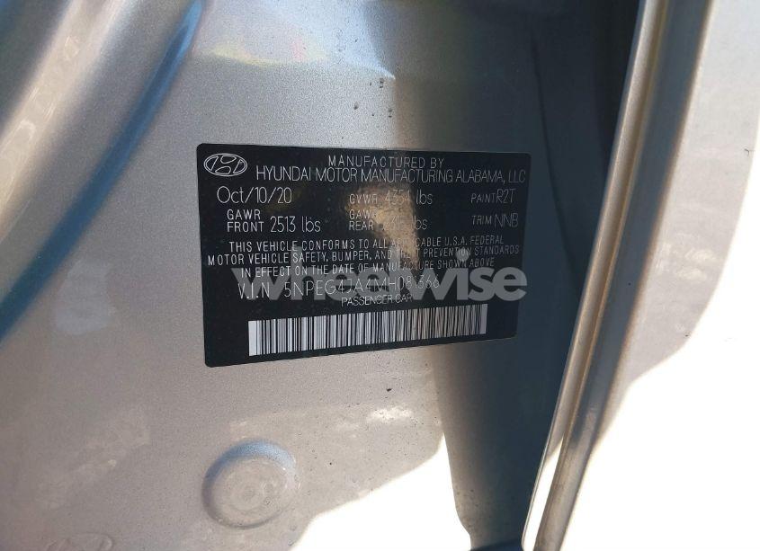 Photo 9 of 2021 Hyundai Sonata SE (VIN 5NPEG4JA4MH081366)