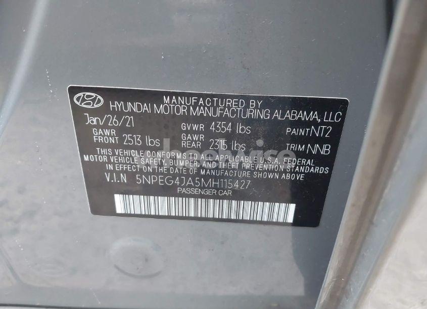 Photo 9 of 2021 Hyundai Sonata SE (VIN 5NPEG4JA5MH115427)