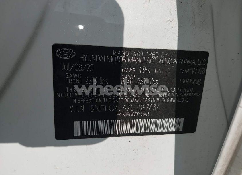 Photo 9 of 2020 Hyundai Sonata SE (VIN 5NPEG4JA7LH057836)