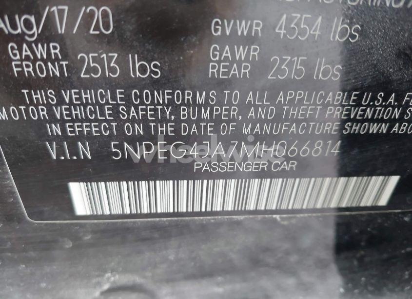 Photo 9 of 2021 Hyundai Sonata SE (VIN 5NPEG4JA7MH066814)