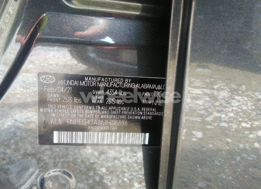 Photo 9 of 2021 Hyundai Sonata SE (VIN 5NPEG4JA8MH118886)