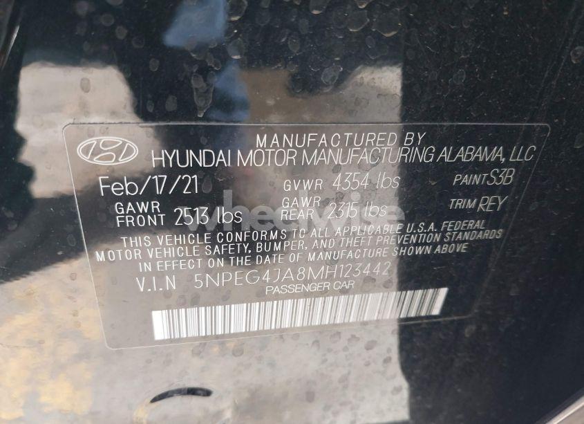 Photo 9 of 2021 Hyundai Sonata SE (VIN 5NPEG4JA8MH123442)