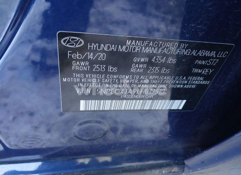 Photo 9 of 2020 Hyundai Sonata SE (VIN 5NPEG4JA9LH037510)