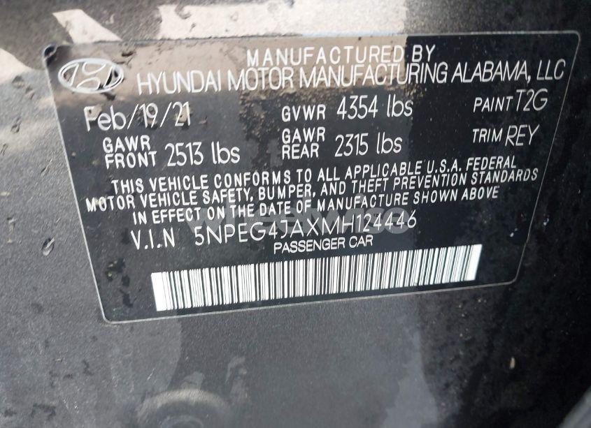 Photo 9 of 2021 Hyundai Sonata SE (VIN 5NPEG4JAXMH124446)