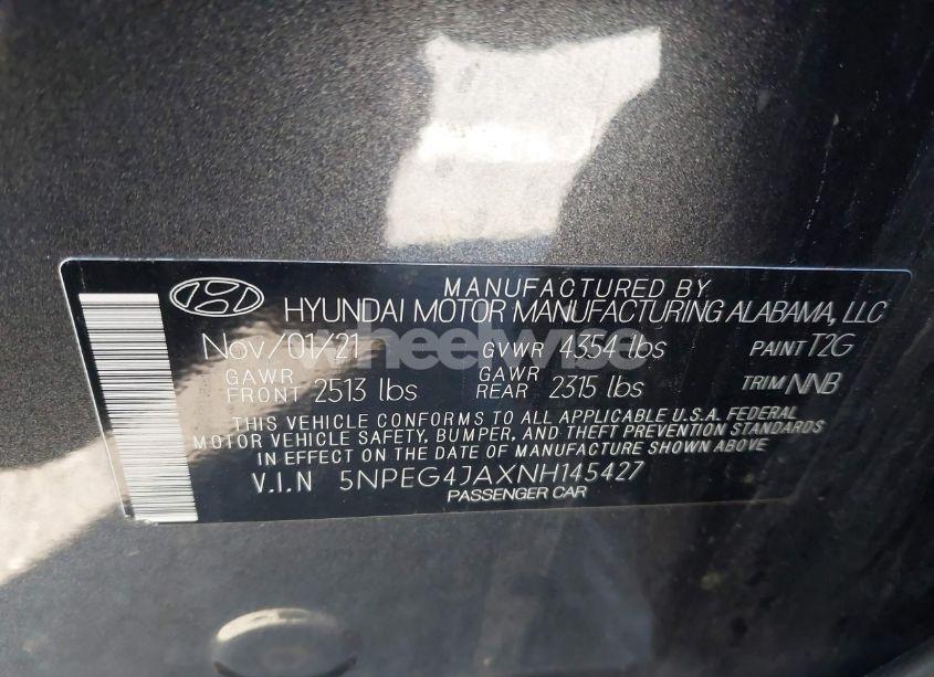 Photo 9 of 2022 Hyundai Sonata SE (VIN 5NPEG4JAXNH145427)